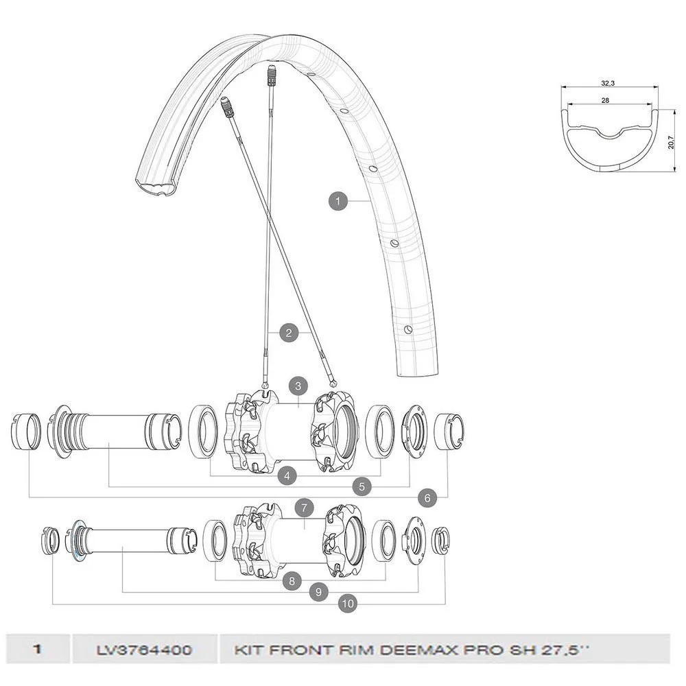Mavic Deemax Pro Sh Vorderradfelge Mavic Deemax Pro Sh Vorderradfelge