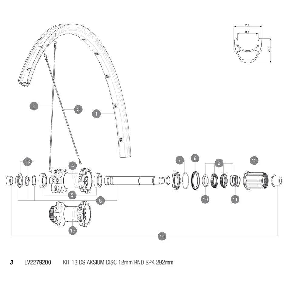 Mavic Ds Askium Disc Hintere Rechte Speichen 12 Einheiten, Black, 292mm