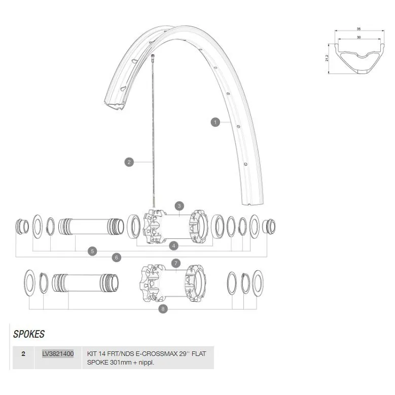 Mavic E-crossmax 29 Linke Speichen 14 Einheiten, Black, 301mm Mavic E-crossmax 29 Linke Speichen 14 Einheiten, Black, 301mm
