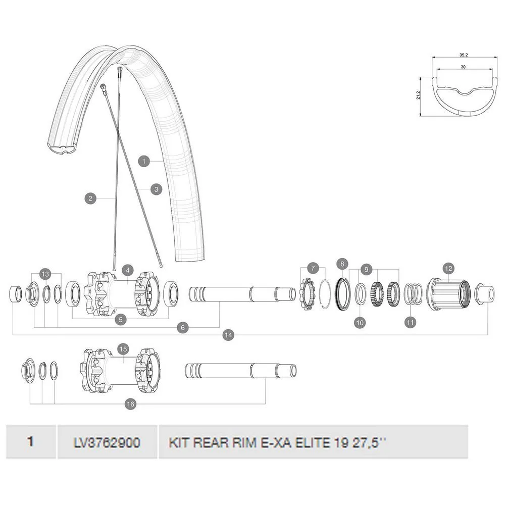Mavic E-xa Elite 19 Hinterradfelge Mavic E-xa Elite 19 Hinterradfelge