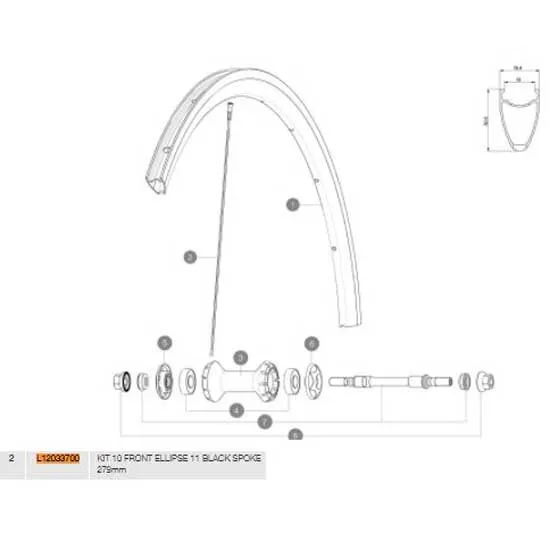 Mavic Ellipse 2011 Front Speiche 10 Einheiten, Black, 279mm Mavic Ellipse 2011 Front Speiche 10 Einheiten, Black, 279mm