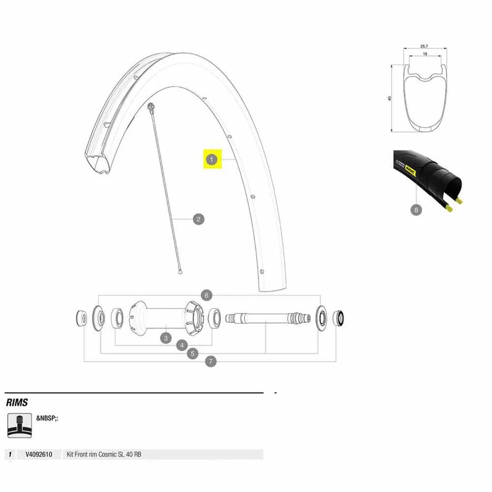 Mavic Front Cosmic Sl 40 Rb Rennradfelge, Black, 700 - 28"