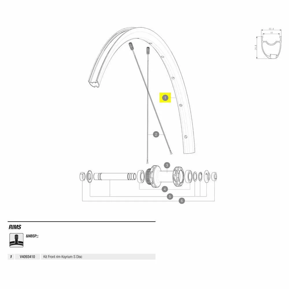 Mavic Front Ksyrium S Disc Rennradfelge, Black, 700 - 28" Mavic Front Ksyrium S Disc Rennradfelge, Black, 700 - 28"