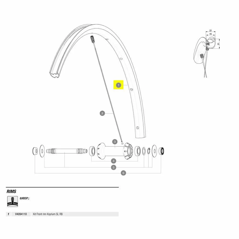 Mavic Front Ksyrium Sl Rb Rennradfelge, Black, 700 - 28"