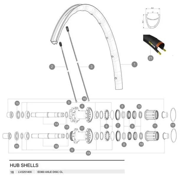 Mavic Id360 Disc Cl Nabenachse, Black, One Size Mavic Id360 Disc Cl Nabenachse, Black, One Size