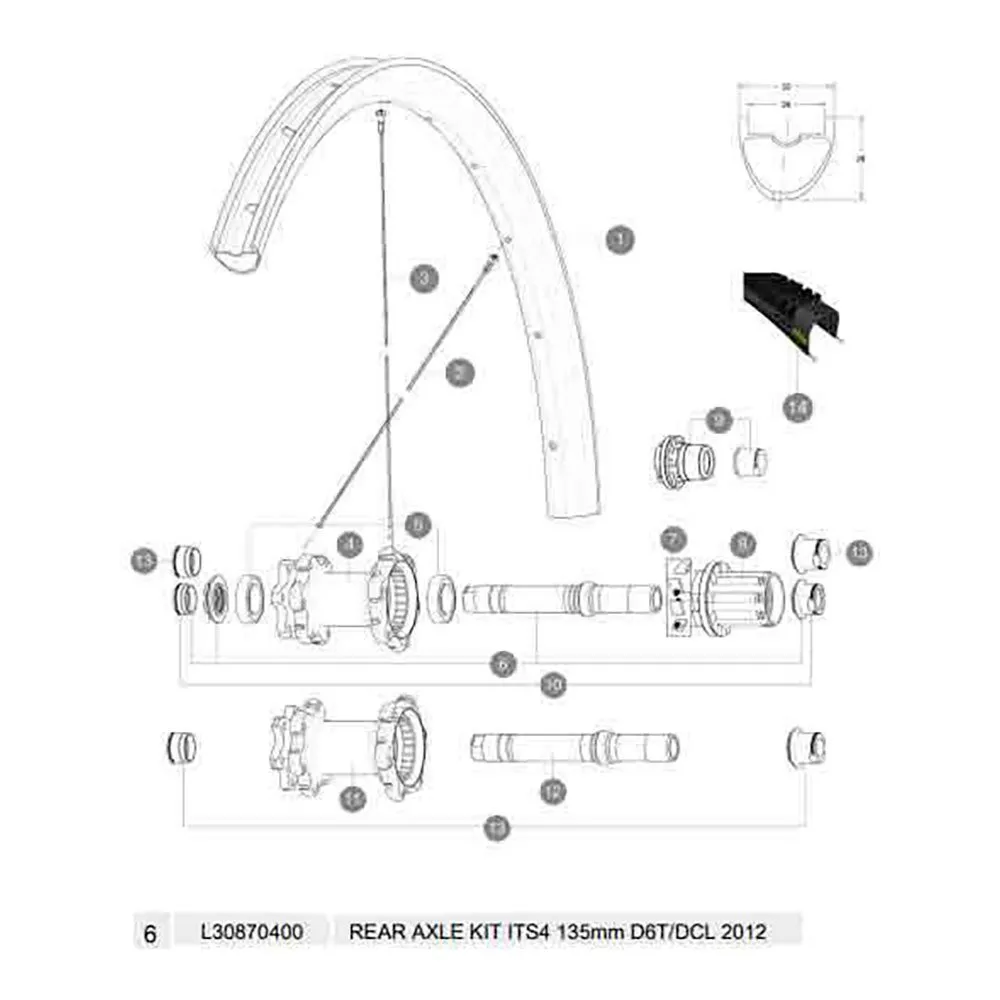 Mavic Its4 Is/cl 2012 Nabenachse, Black, 10 x 135mm Mavic Its4 Is/cl 2012 Nabenachse, Black, 10 x 135mm