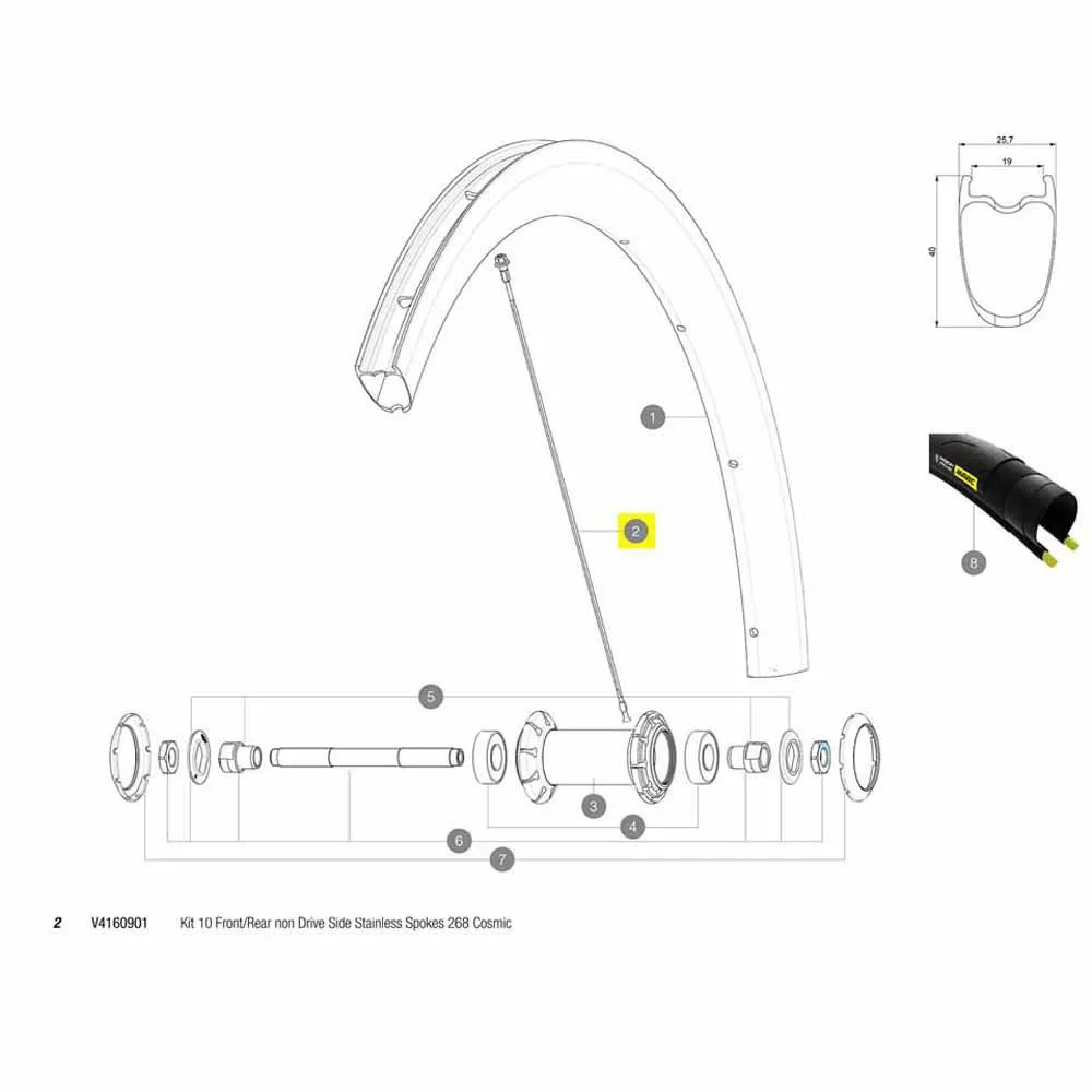 Mavic Kit 10 Front/rear Cosmic Pro Carbon Ust Speichen, Black, 268mm Mavic Kit 10 Front/rear Cosmic Pro Carbon Ust Speichen, Black, 268mm
