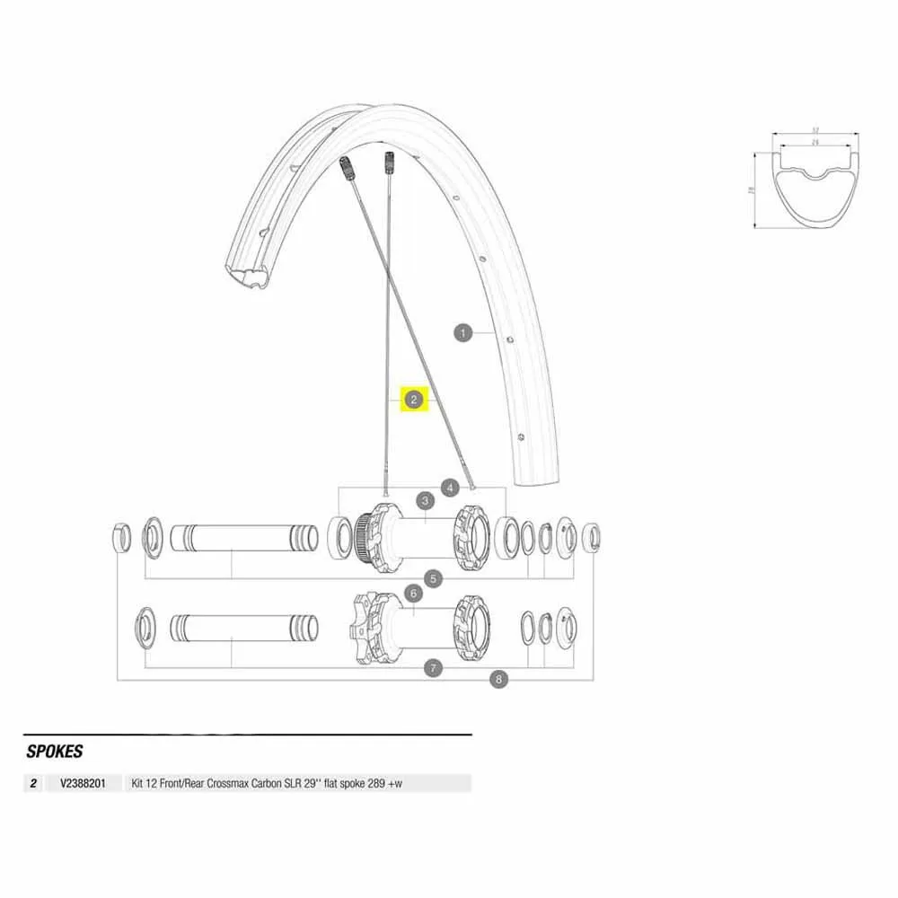 Mavic Kit 12 Crossmax Carbon Slr 29´´ Speichen, Black, 289mm Mavic Kit 12 Crossmax Carbon Slr 29´´ Speichen, Black, 289mm