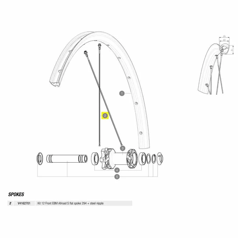 Mavic Kit 12 Front Ebm Allroad S Speichen, Black, 294mm Mavic Kit 12 Front Ebm Allroad S Speichen, Black, 294mm