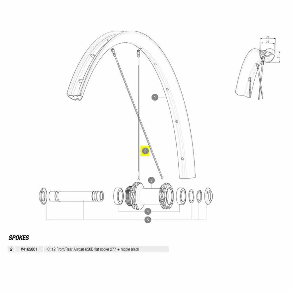 Mavic Kit 12 Front/rear Allroad 650b Speichen, Black, 277mm Mavic Kit 12 Front/rear Allroad 650b Speichen, Black, 277mm