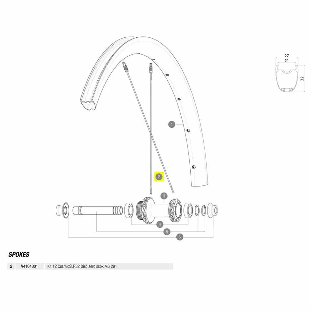 Mavic Kit 12 Front/rear Cosmic Slr 32 Disc Speichen, Black, 291mm Mavic Kit 12 Front/rear Cosmic Slr 32 Disc Speichen, Black, 291mm