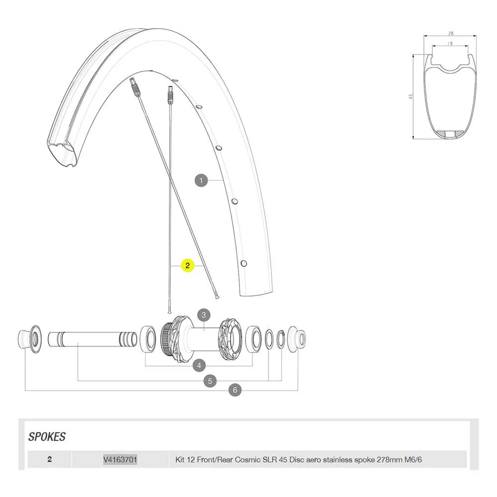 Mavic Kit 12 Front/rear Cosmic Slr 45 Disc Speichen, Black, 278mm Mavic Kit 12 Front/rear Cosmic Slr 45 Disc Speichen, Black, 278mm