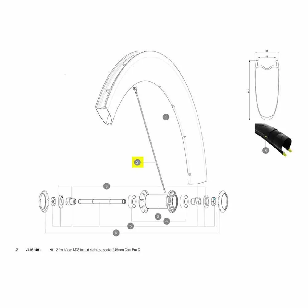 Mavic Kit 12 Front/rear Nds Com Pro Carbon Ust Speichen Mavic Kit 12 Front/rear Nds Com Pro Carbon Ust Speichen
