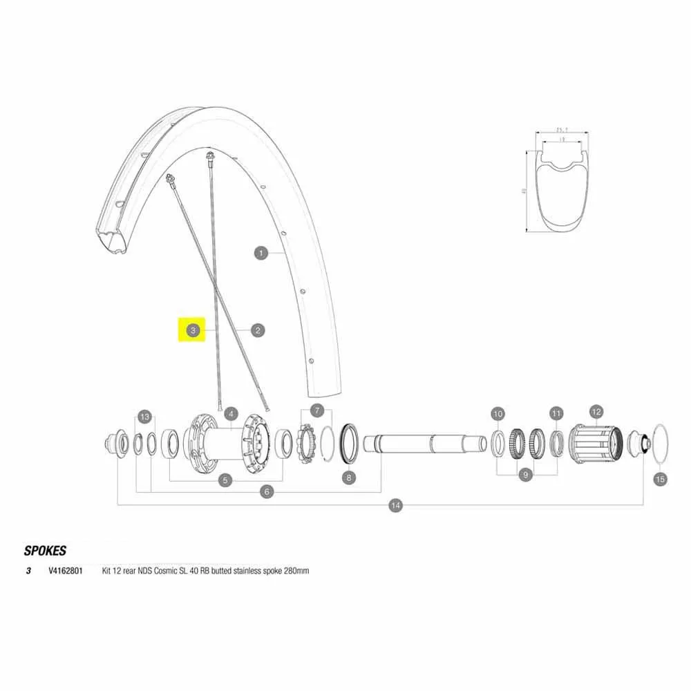 Mavic Kit 12 Rear Nds Cosmic Slr 40 Rb Speichen Mavic Kit 12 Rear Nds Cosmic Slr 40 Rb Speichen