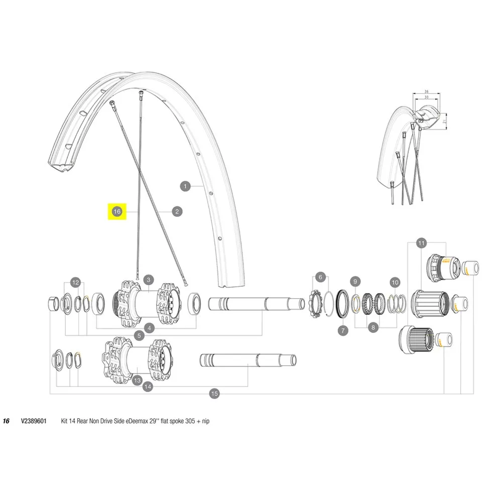 Mavic Kit 14 Rear Non Drive Side Edeemax 29´´ Speichen, Black, 305mm Mavic Kit 14 Rear Non Drive Side Edeemax 29´´ Speichen, Black, 305mm
