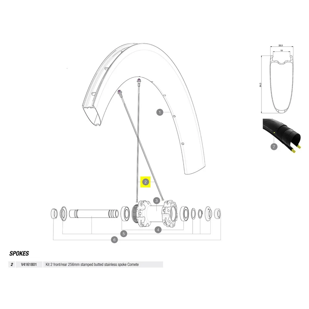 Mavic Kit 2 Front/rear Comete Pro Carbon Ust Speichen, Black, 256mm Mavic Kit 2 Front/rear Comete Pro Carbon Ust Speichen, Black, 256mm