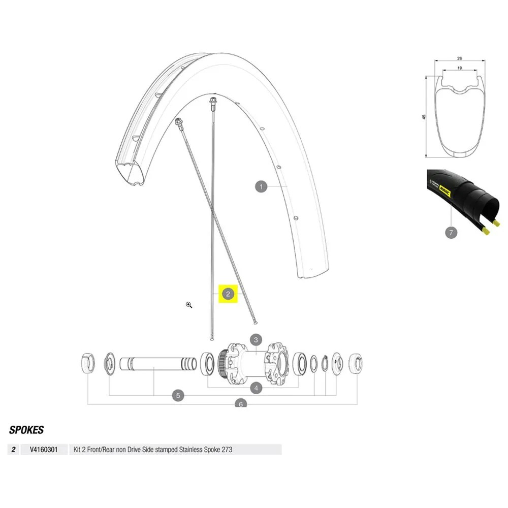 Mavic Kit 2 Front/rear Cosmic Pro Carbon Ust Disc Speichen Mavic Kit 2 Front/rear Cosmic Pro Carbon Ust Disc Speichen