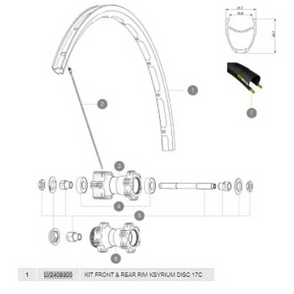 Mavic Ksyrium Disc 17c Felge, Black, 700 - 28" 24H Mavic Ksyrium Disc 17c Felge, Black, 700 - 28" 24H