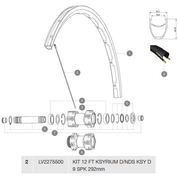 Mavic Ksyrium Disc Vorderspeichen 12 Einheiten, Black, 292mm Mavic Ksyrium Disc Vorderspeichen 12 Einheiten, Black, 292mm