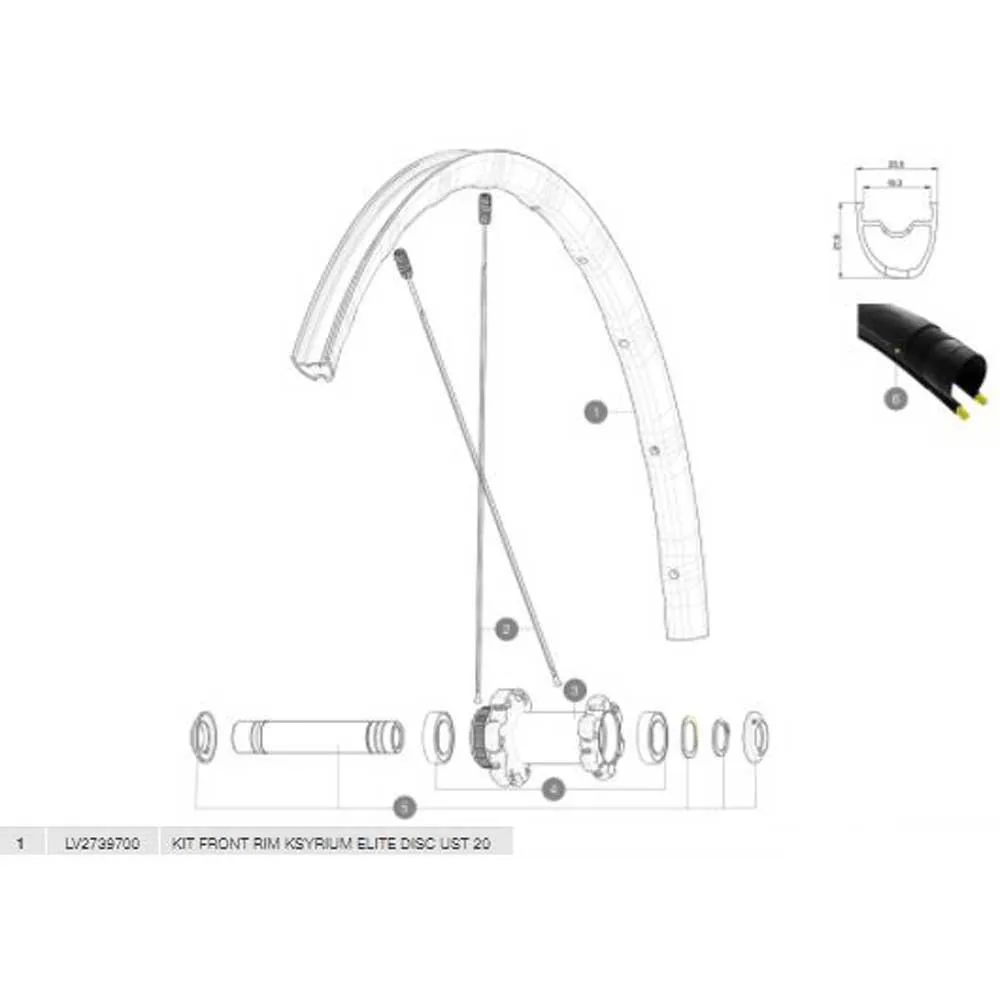 Mavic Ksyrium Elite Disc Ust 20 Vorderradfelge, Black, 700 - 28" 24H Mavic Ksyrium Elite Disc Ust 20 Vorderradfelge, Black, 700 - 28" 24H