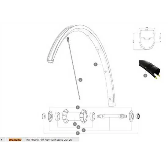 Mavic Ksyrium Elite Ust 20 Vorderradfelge, Black, 700 - 28" 18H Mavic Ksyrium Elite Ust 20 Vorderradfelge, Black, 700 - 28" 18H