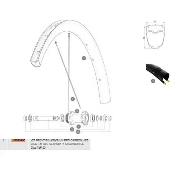 Mavic Ksyrium Pro Carbon Ust Disc 20 Vorderradfelge, Black, 700 - 28" 24H Mavic Ksyrium Pro Carbon Ust Disc 20 Vorderradfelge, Black, 700 - 28" 24H