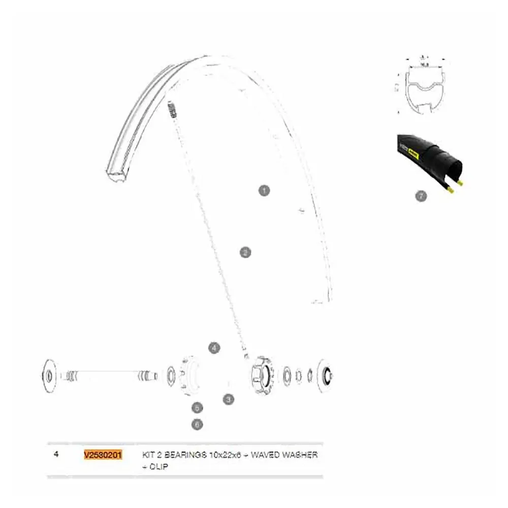Mavic Lager Mit Gewellter Unterlegscheibe Und Clip-set 10x22x6 Mm, Silver / black, One Size Mavic Lager Mit Gewellter Unterlegscheibe Und Clip-set 10x22x6 Mm, Silver / black, One Size