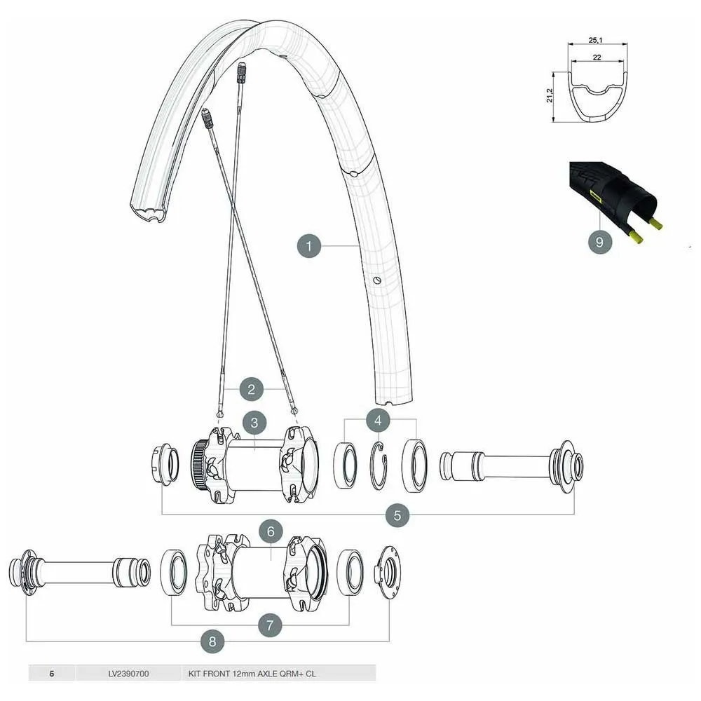Mavic Qrm+ Cl Vorderradachse, Black / silver, 12 x 100mm Mavic Qrm+ Cl Vorderradachse, Black / silver, 12 x 100mm