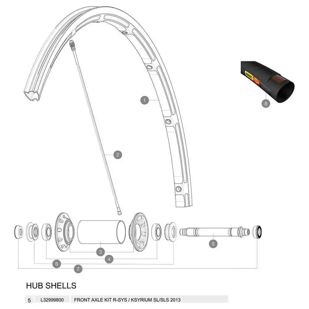 Mavic R-sys/ksyrium Sl/sls 2013 Vorderradachse, Black, One Size Mavic R-sys/ksyrium Sl/sls 2013 Vorderradachse, Black, One Size