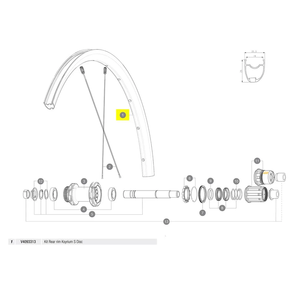 Mavic Rear Ksyrium S Disc Rennradfelge, Black, 700 - 28" Mavic Rear Ksyrium S Disc Rennradfelge, Black, 700 - 28"