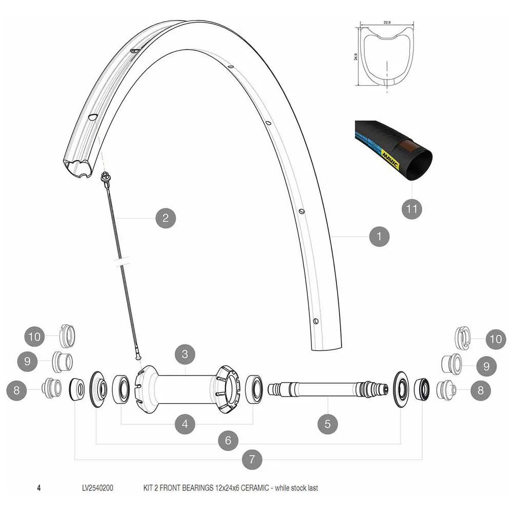 Mavic Vorderradnabenlagerpaar, Silver / black, 12 x 24 x 6mm Mavic Vorderradnabenlagerpaar, Silver / black, 12 x 24 x 6mm