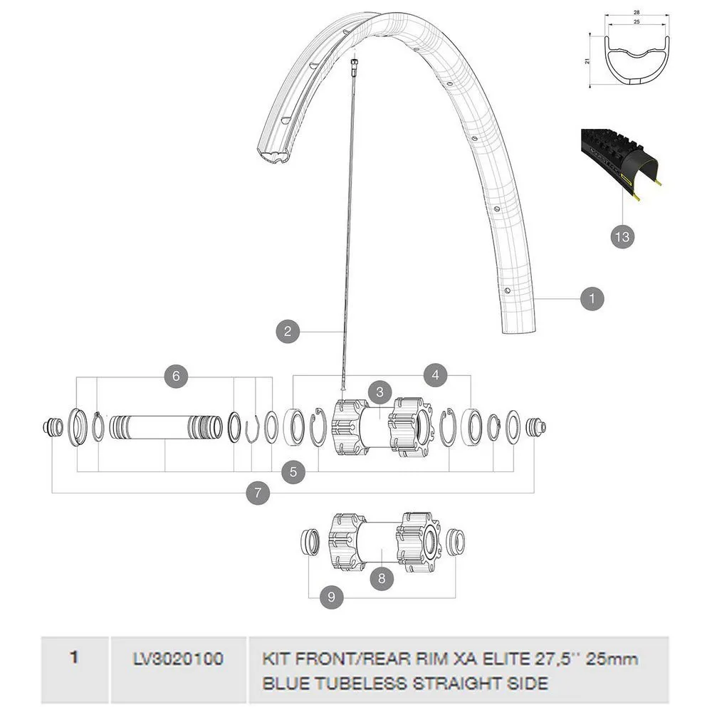 Mavic Xa Elite Tubeless Felge Mavic Xa Elite Tubeless Felge