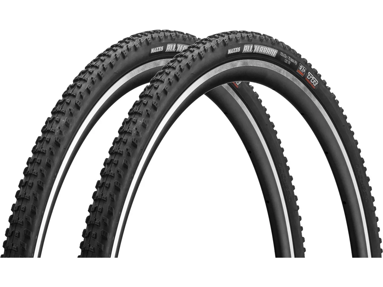 Maxxis All Terrane 28" Faltreifen 2er Set, Schwarz, 33-622 (700 x 33C) Maxxis All Terrane 28" Faltreifen 2er Set, Schwarz, 33-622 (700 x 33C)