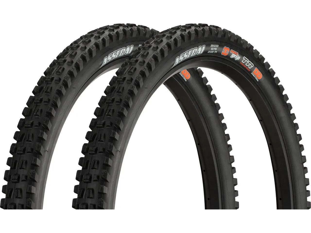 Maxxis Assegai 3C MaxxGrip DD WT TR 29" Faltreifen 2er Set, Schwarz, 29 x 2.5