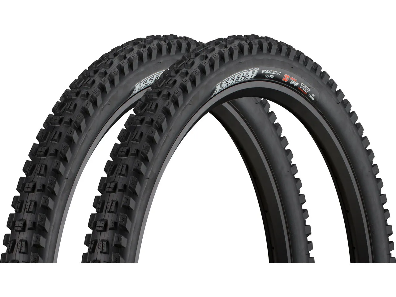 Maxxis Assegai 3C MaxxGrip Downhill WT TR 27,5" Faltreifen 2er Set, Schwarz, 27.5 x 2.5 Maxxis Assegai 3C MaxxGrip Downhill WT TR 27,5" Faltreifen 2er Set, Schwarz, 27.5 x 2.5