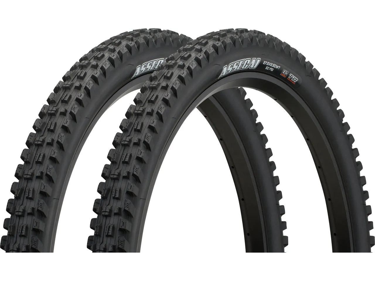 Maxxis Assegai Dual EXO WT TR 27,5" Faltreifen 2er Set, Schwarz, 27.5 x 2.5