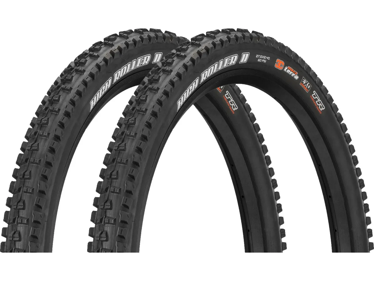 Maxxis Highroller II 3C MaxxTerra EXO Protection TR 27,5" Faltreifen 2er Set, Schwarz, 27.5 x 2.3