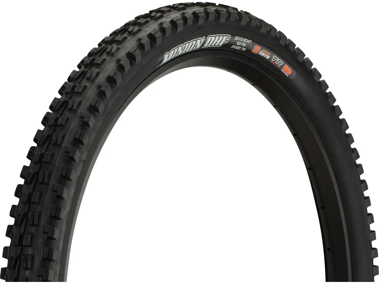 Maxxis Minion DHF 3C MaxxTerra DD WT TR 29" Faltreifen, Schwarz, 29 x 2.5 Maxxis Minion DHF 3C MaxxTerra DD WT TR 29" Faltreifen, Schwarz, 29 x 2.5