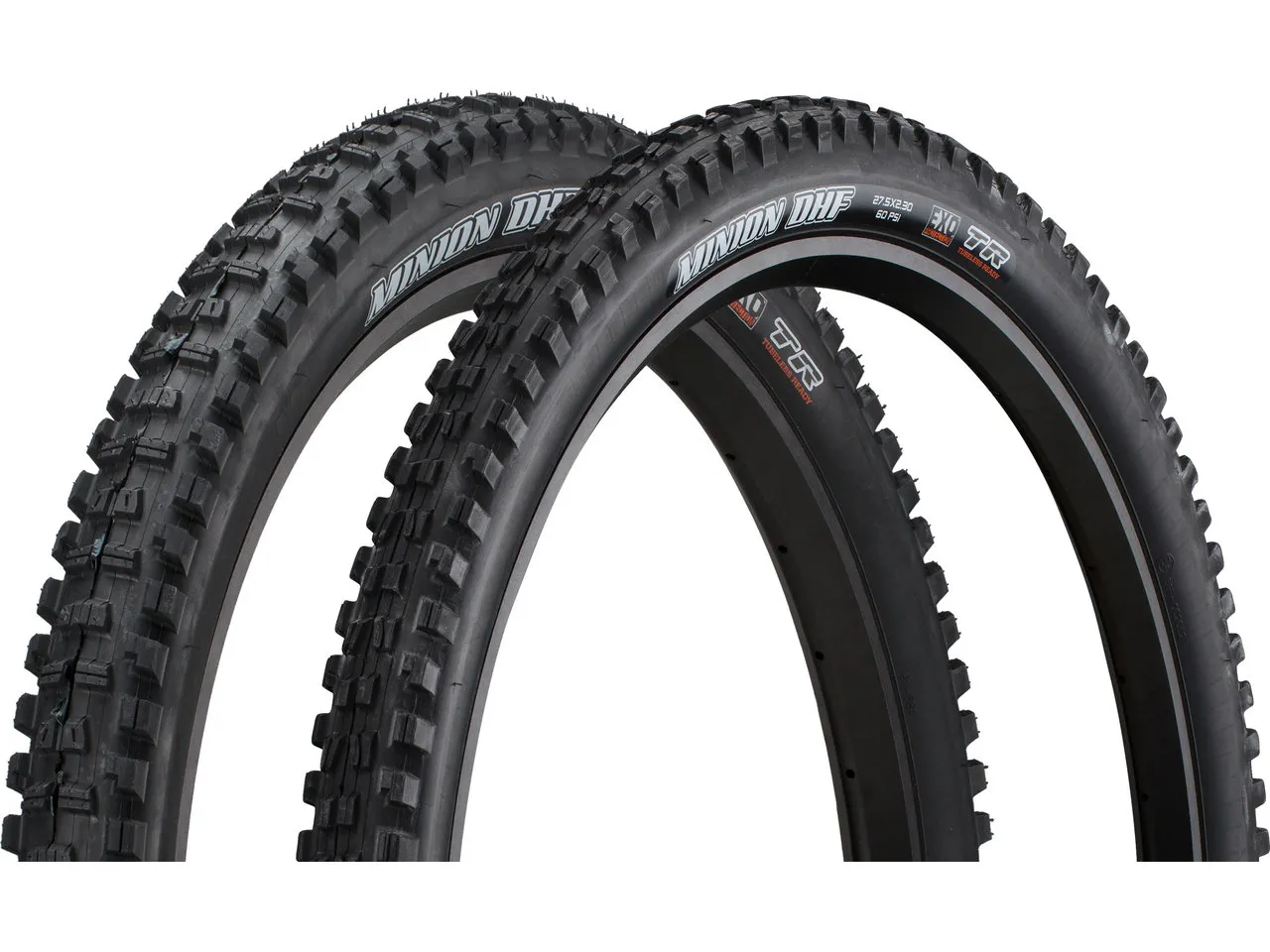 Maxxis Minion DHF / DHR II Dual EXO WT TR 27,5" Faltreifen 2er Set, Schwarz, 27.5 x 2.6