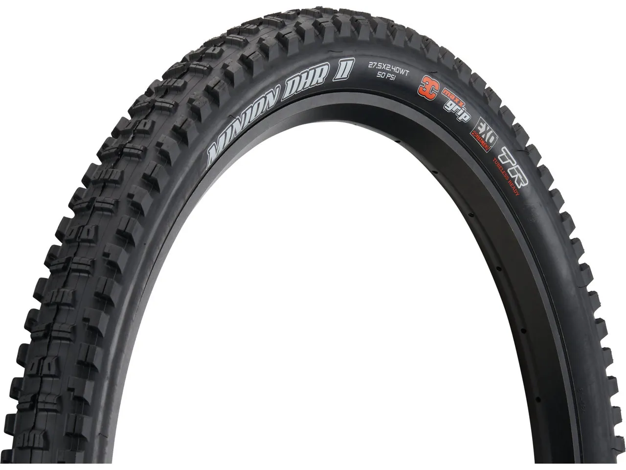 Maxxis Minion DHR II 3C MaxxGrip EXO WT TR 27,5" Faltreifen, Schwarz, 27.5 x 2.4