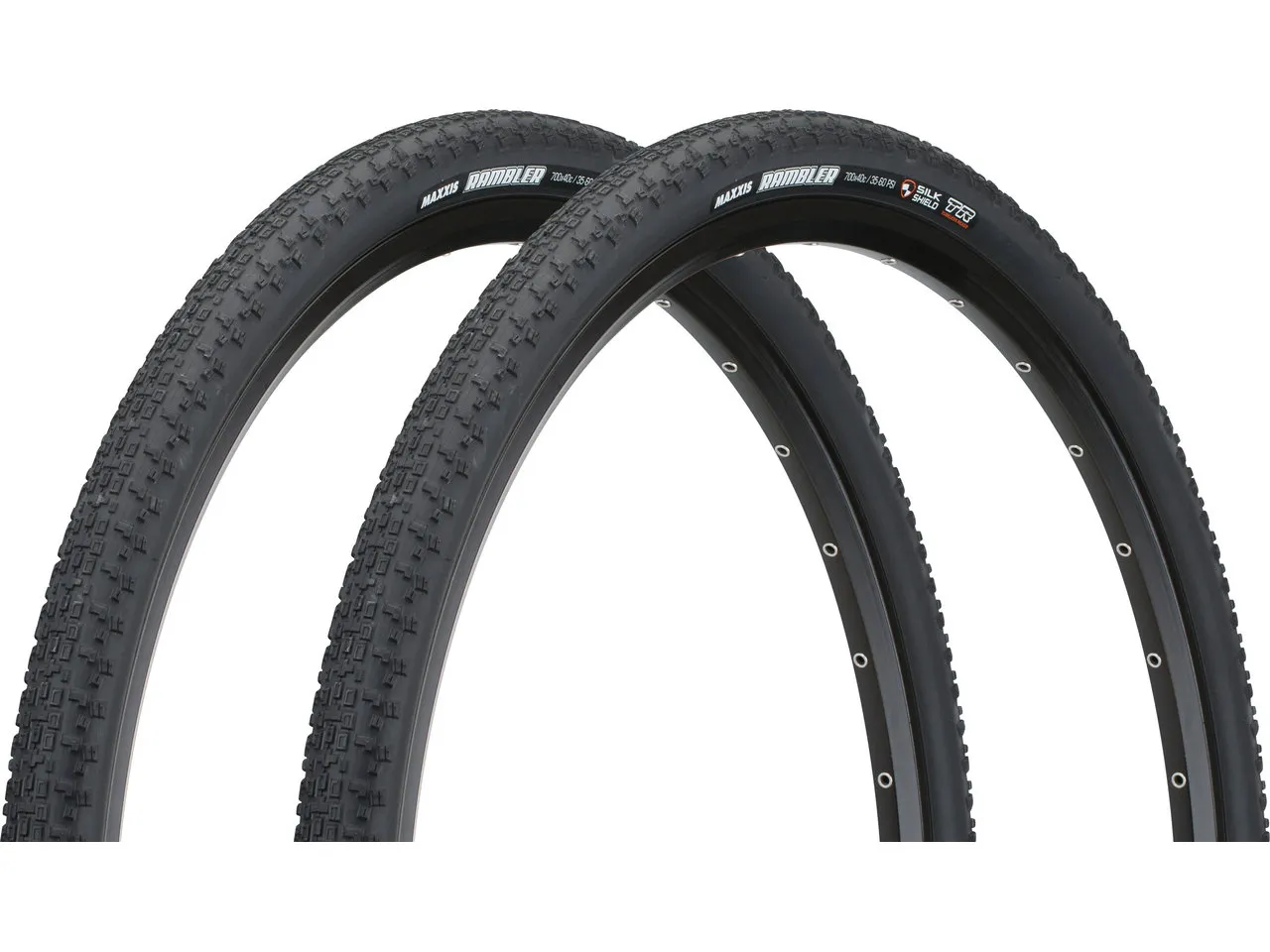 Maxxis Rambler Dual SilkShield TR 28" Faltreifen 2er Set, Schwarz, 40-622 (700 x 40C) Maxxis Rambler Dual SilkShield TR 28" Faltreifen 2er Set, Schwarz, 40-622 (700 x 40C)