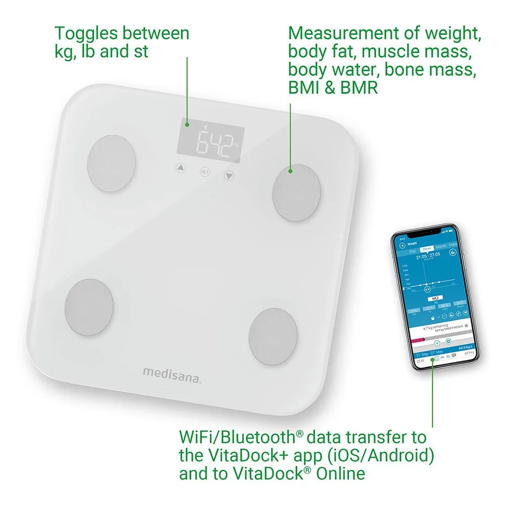 Medisana Bs 600 Waage, White, One Size Medisana Bs 600 Waage, White, One Size