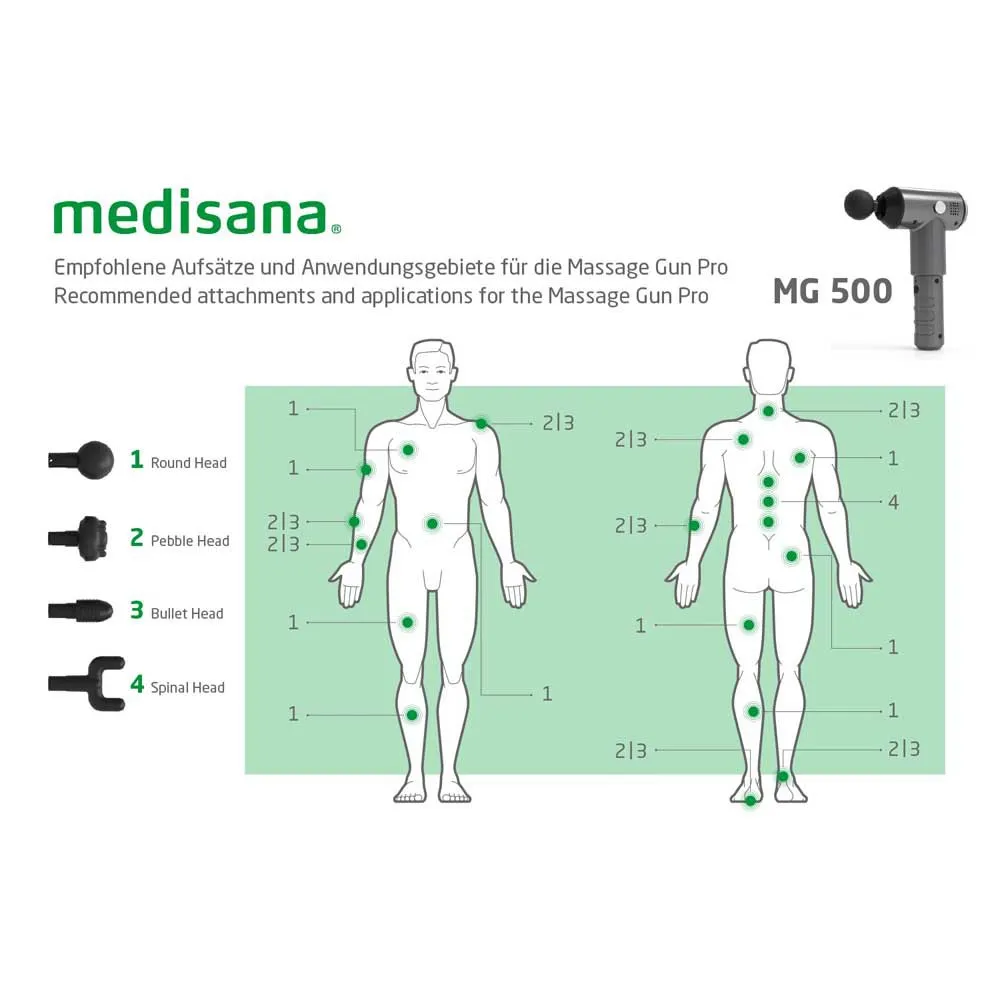 Medisana Mg 500 Pro Massagepistole, Black, One Size Medisana Mg 500 Pro Massagepistole, Black, One Size