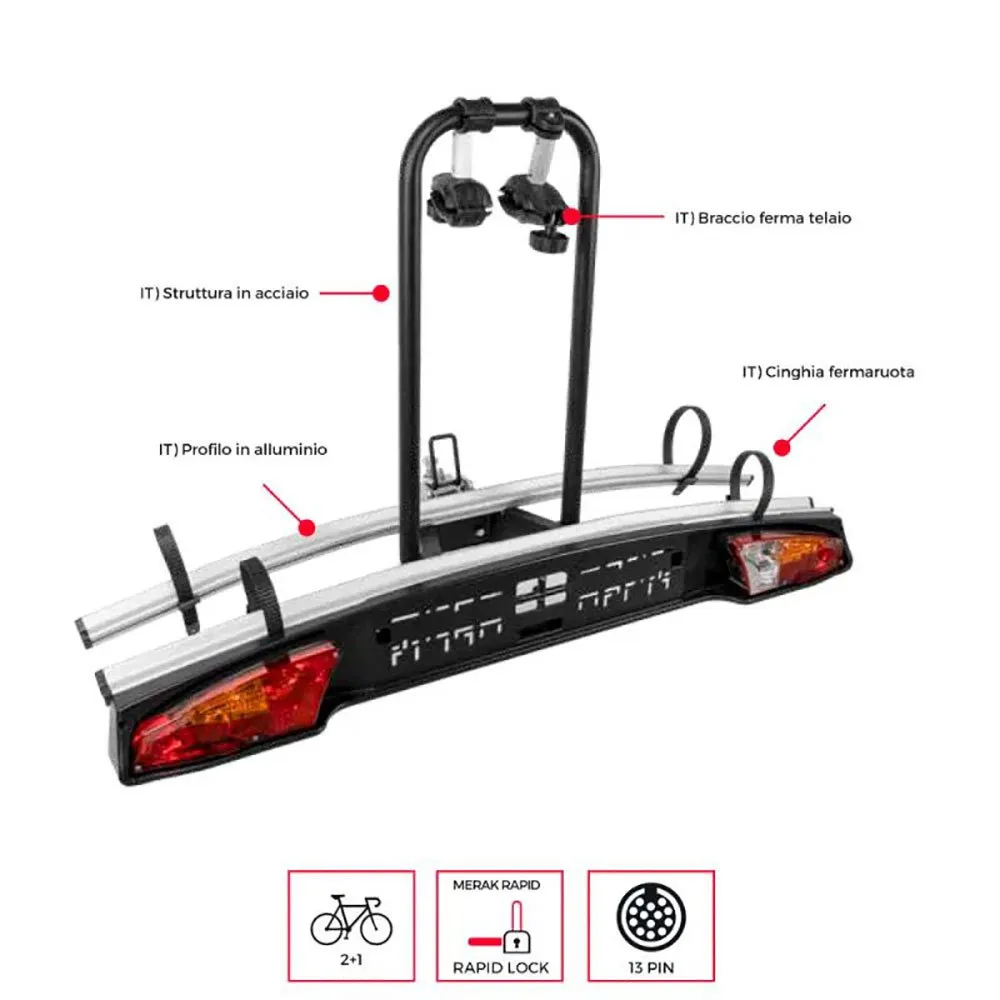 Menabo Merak Type S Fahrradständer Für 2 Fahrräder, Grey, 2 Fahrrads Menabo Merak Type S Fahrradständer Für 2 Fahrräder, Grey, 2 Fahrrads