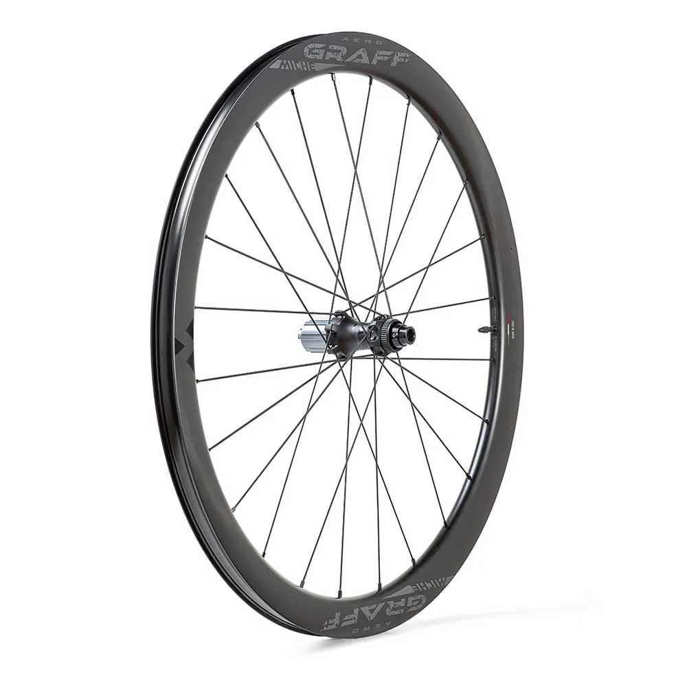 Miche Graff Aero Carbon Cl Disc Tubeless Gravel-laufradsatz, Black, 12 x 100/12 x 142mm, Shimano/Sram HG Miche Graff Aero Carbon Cl Disc Tubeless Gravel-laufradsatz, Black, 12 x 100/12 x 142mm, Shimano/Sram HG
