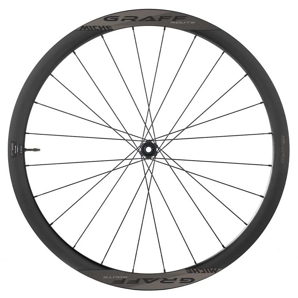 Miche Graff Route 28´´ 700c Cl Disc Tubeless Gravel-laufradsatz, Black, 12 x 100 / 12 x 142mm, Shimano Micro Spline