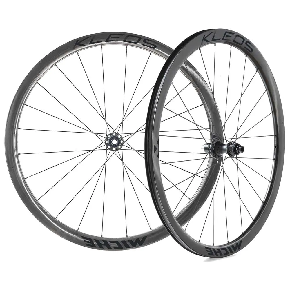 Miche Kleos Dx 36-36 Cl Disc Tubeless Rennrad Laufradsatz, Black, 12 x 100 / 12 x 142mm, Shimano/Sram HG