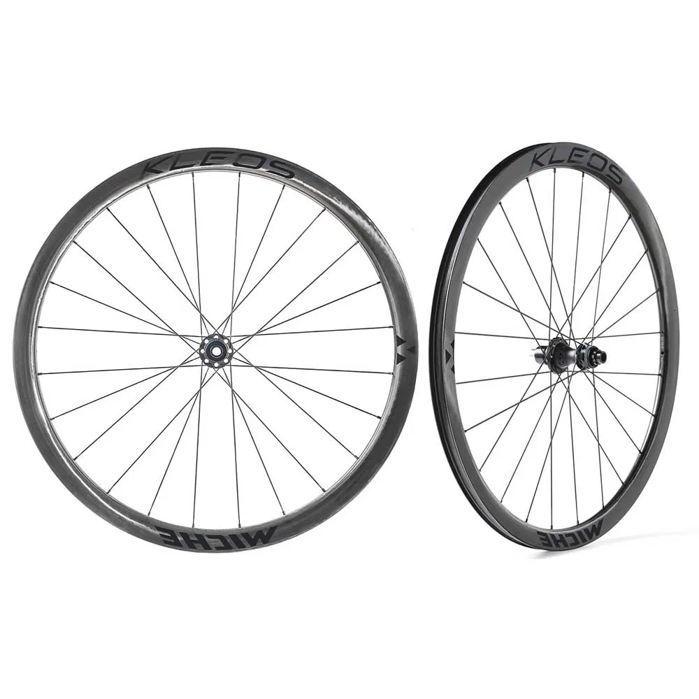 Miche Kleos Dx 36-36 Cl Disc Tubeless Rennrad Laufradsatz, Black, 12 x 100 / 12 x 142mm, Shimano/Sram HG