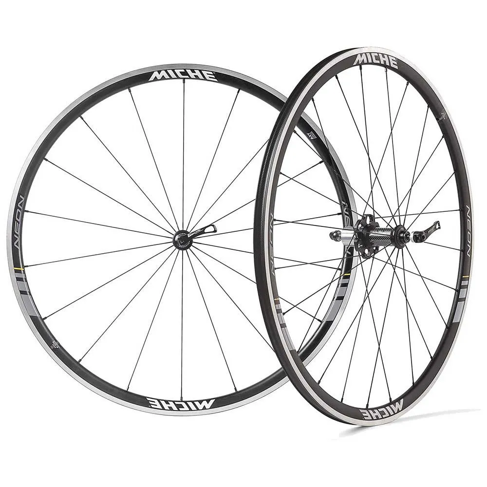 Miche Neon Rennrad Laufradsatz, Black / grey, 9 x 100 / 10 x 120mm, Shimano/Sram HG Miche Neon Rennrad Laufradsatz, Black / grey, 9 x 100 / 10 x 120mm, Shimano/Sram HG