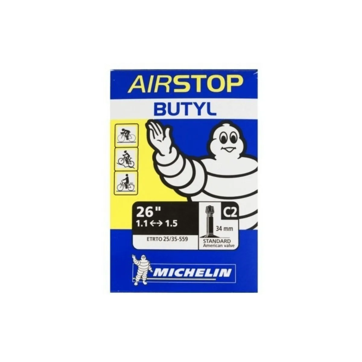Michelin Airstop Butyl C2 26'' 1,1 - 1,5 Standard 34 mm, 26'' 1.1 - 1.5 Standard34mm
